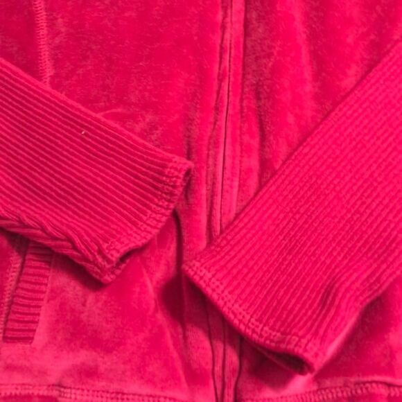 Evan-Picone Pink Faux Velvet Zip up jacket - Picture 4 of 8